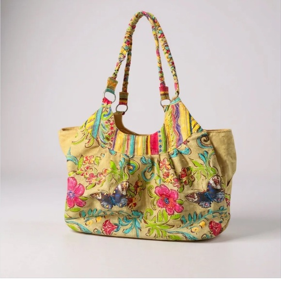Handbags - Colorful Embroidered Tote Bag Kate McRostie Garden Tote Pool Beach Shopping